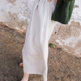 SION gathered linen skirt