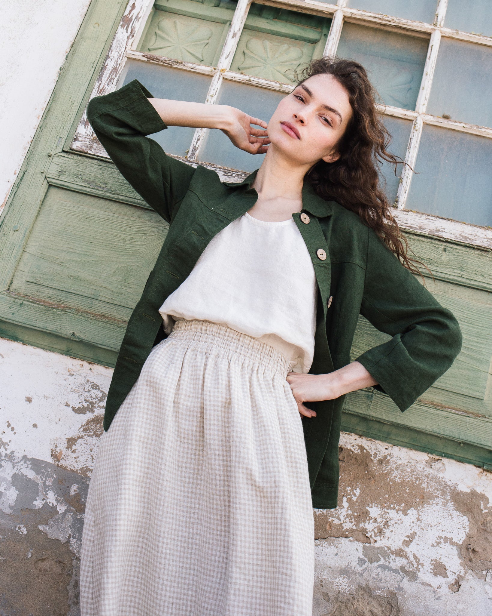 SION gathered linen skirt - notPERFECTLINEN