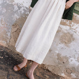 SION gathered linen skirt