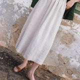 SION gathered linen skirt