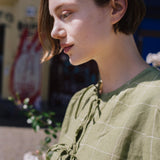 MELINA bow tie linen blouse