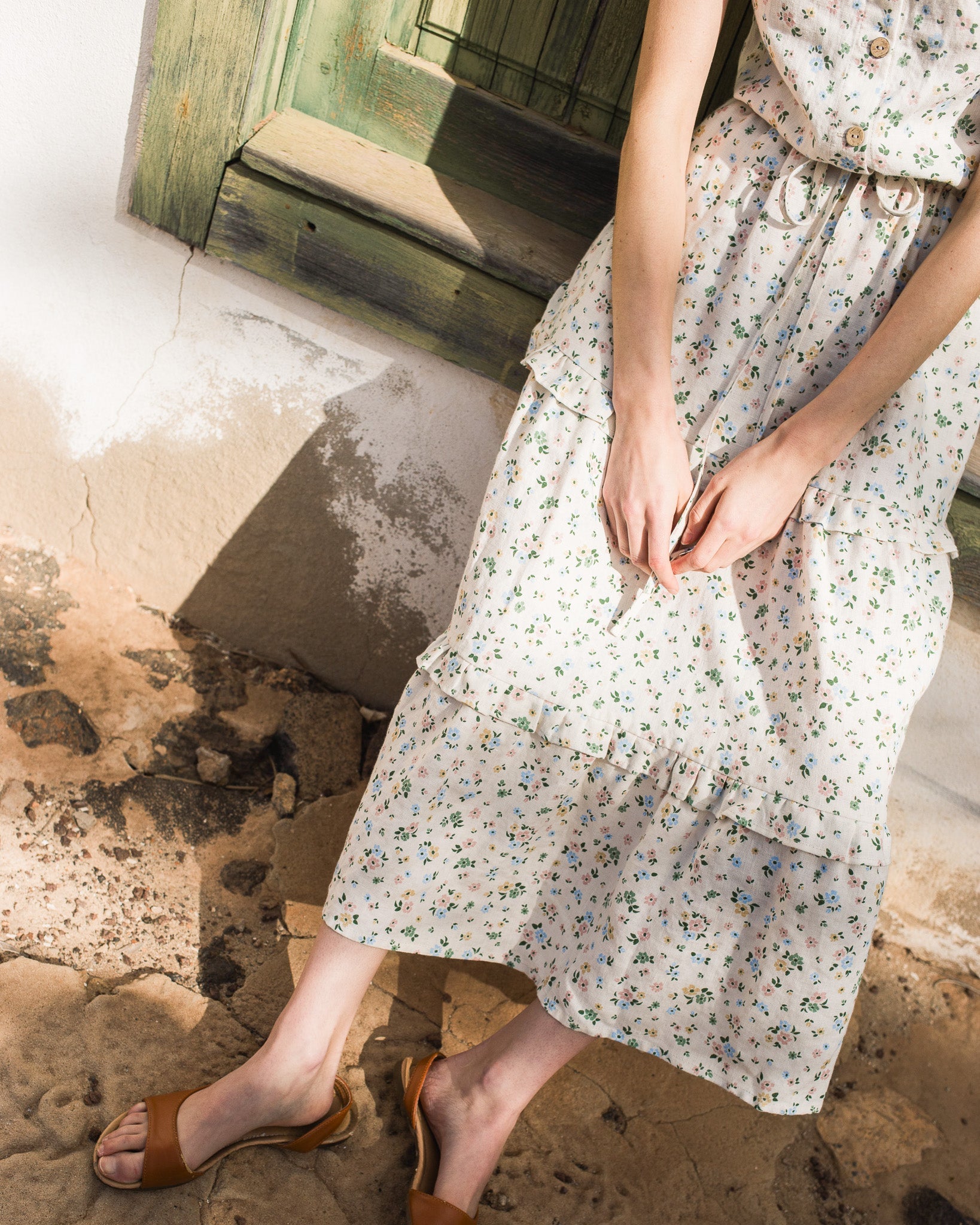 JULIETTE tiered slip linen dress - notperfectlinen