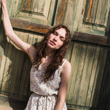 CU: Customized JULIETTE tiered slip linen dress (Size: XS; Color: Light Butter)