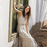 CU: Customized JULIETTE tiered slip linen dress (Size: XS; Color: Light Butter)