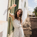 CU: Customized JULIETTE tiered slip linen dress (Size: XS; Color: Light Butter)