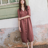 RONDA button down linen dress