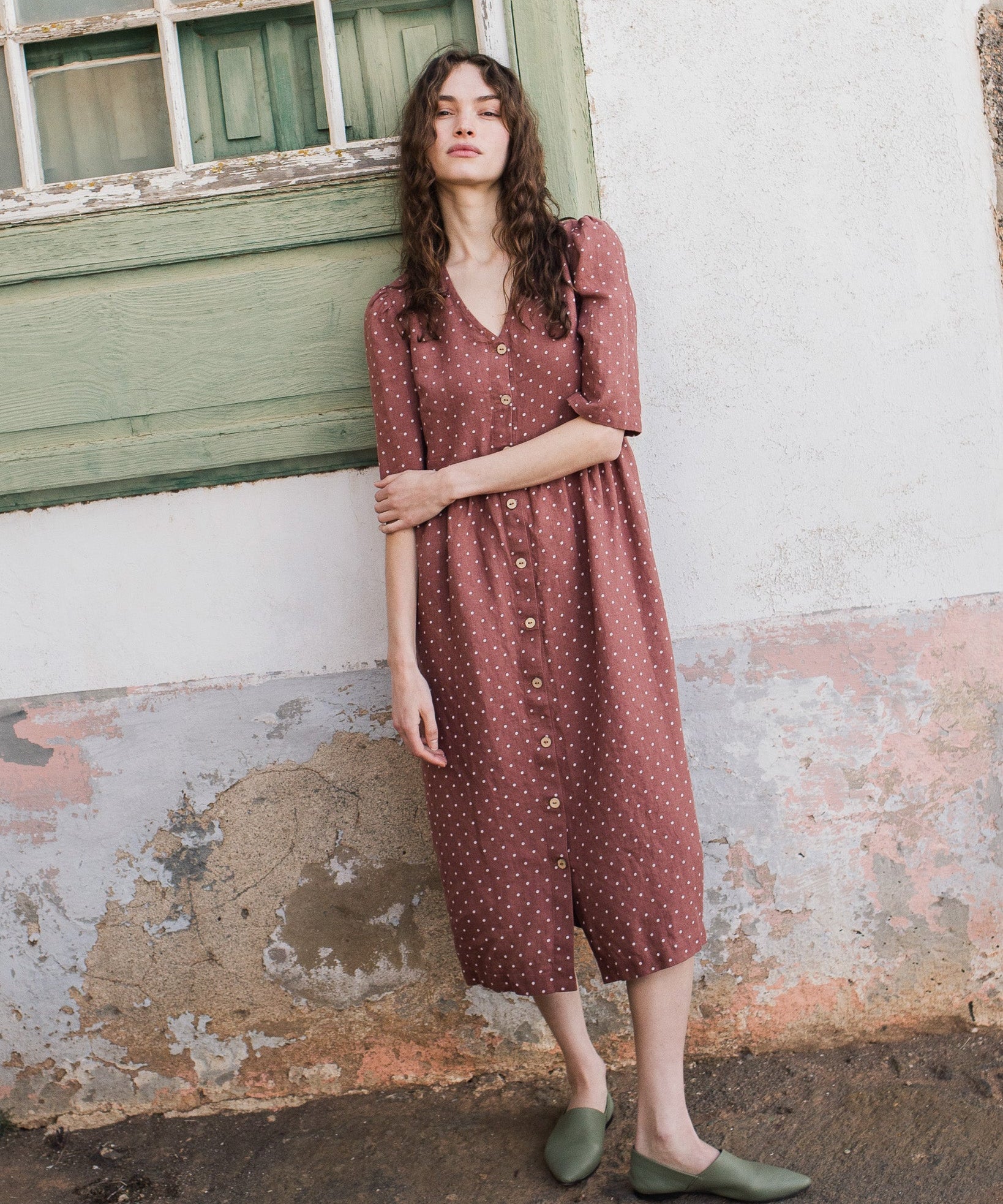 RONDA button down linen dress - notPERFECTLINEN