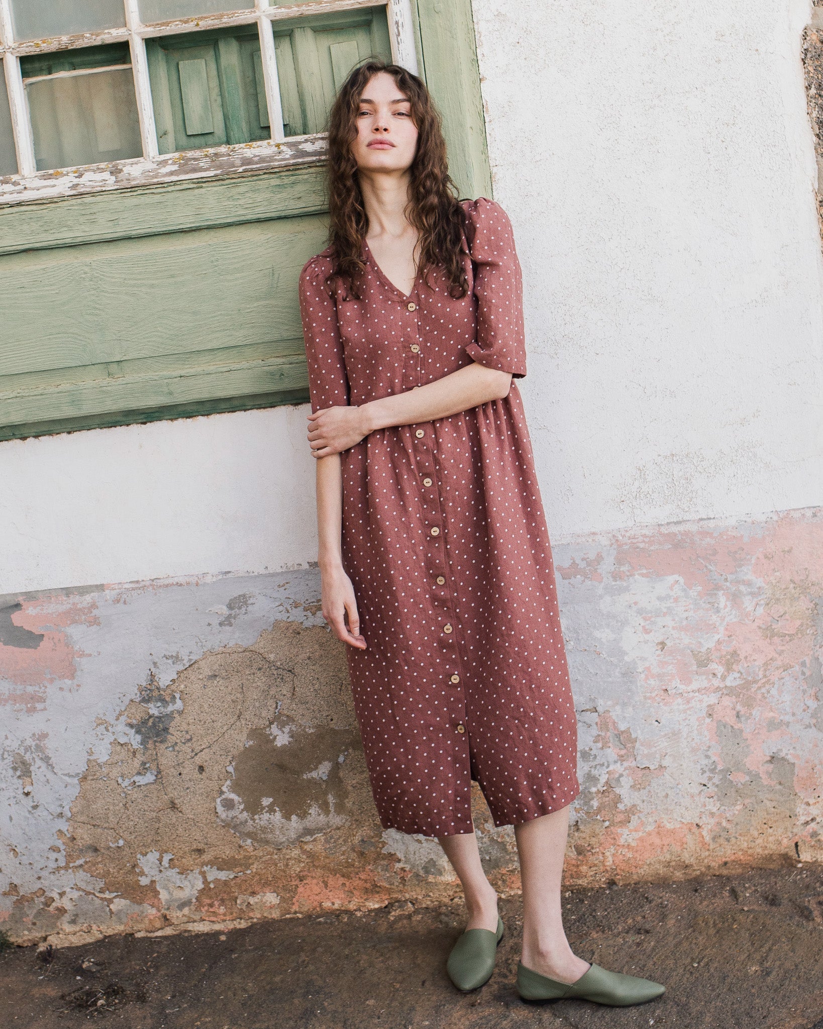 RONDA button down linen dress - notPERFECTLINEN