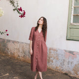 RONDA button down linen dress