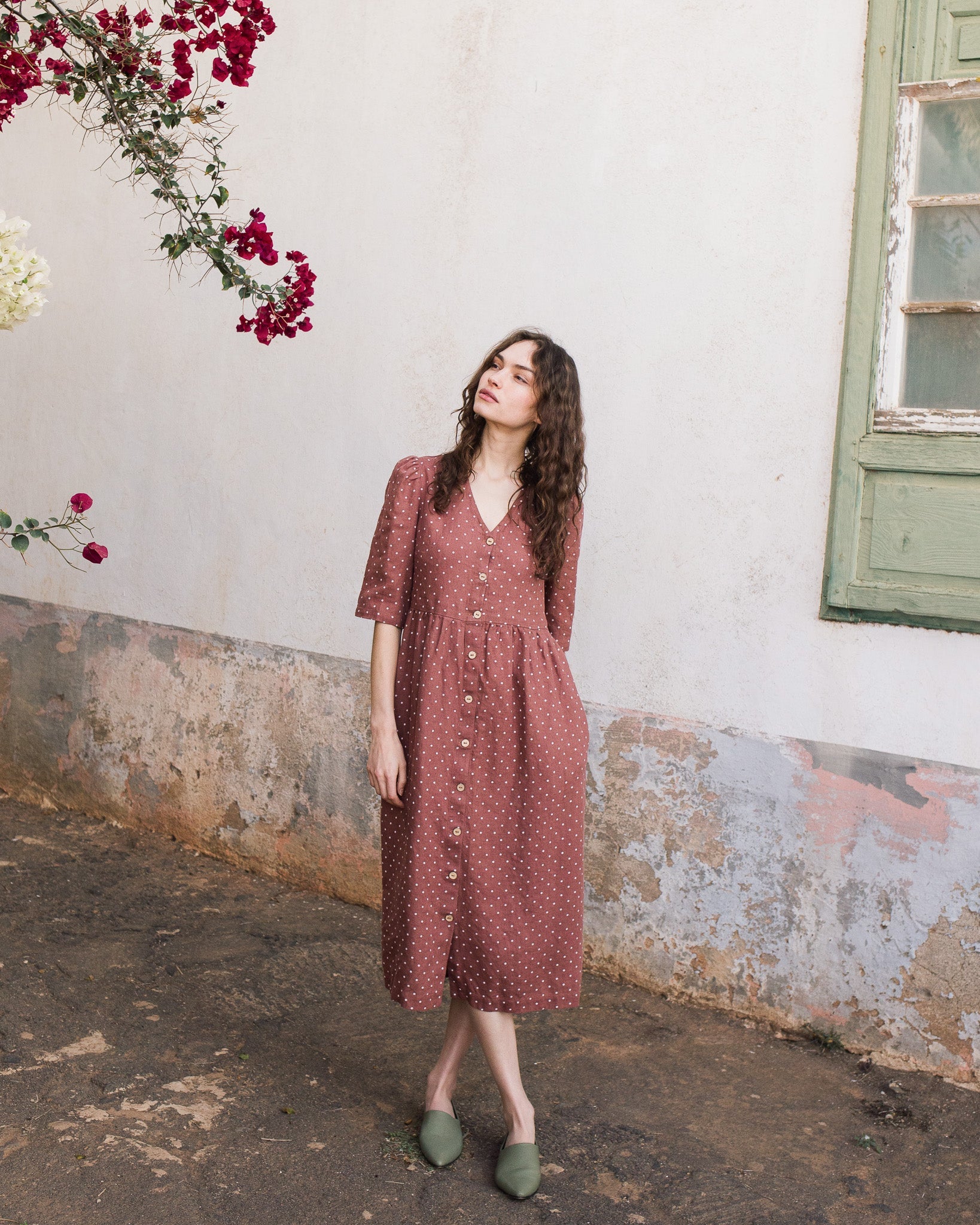 RONDA button down linen dress - notPERFECTLINEN