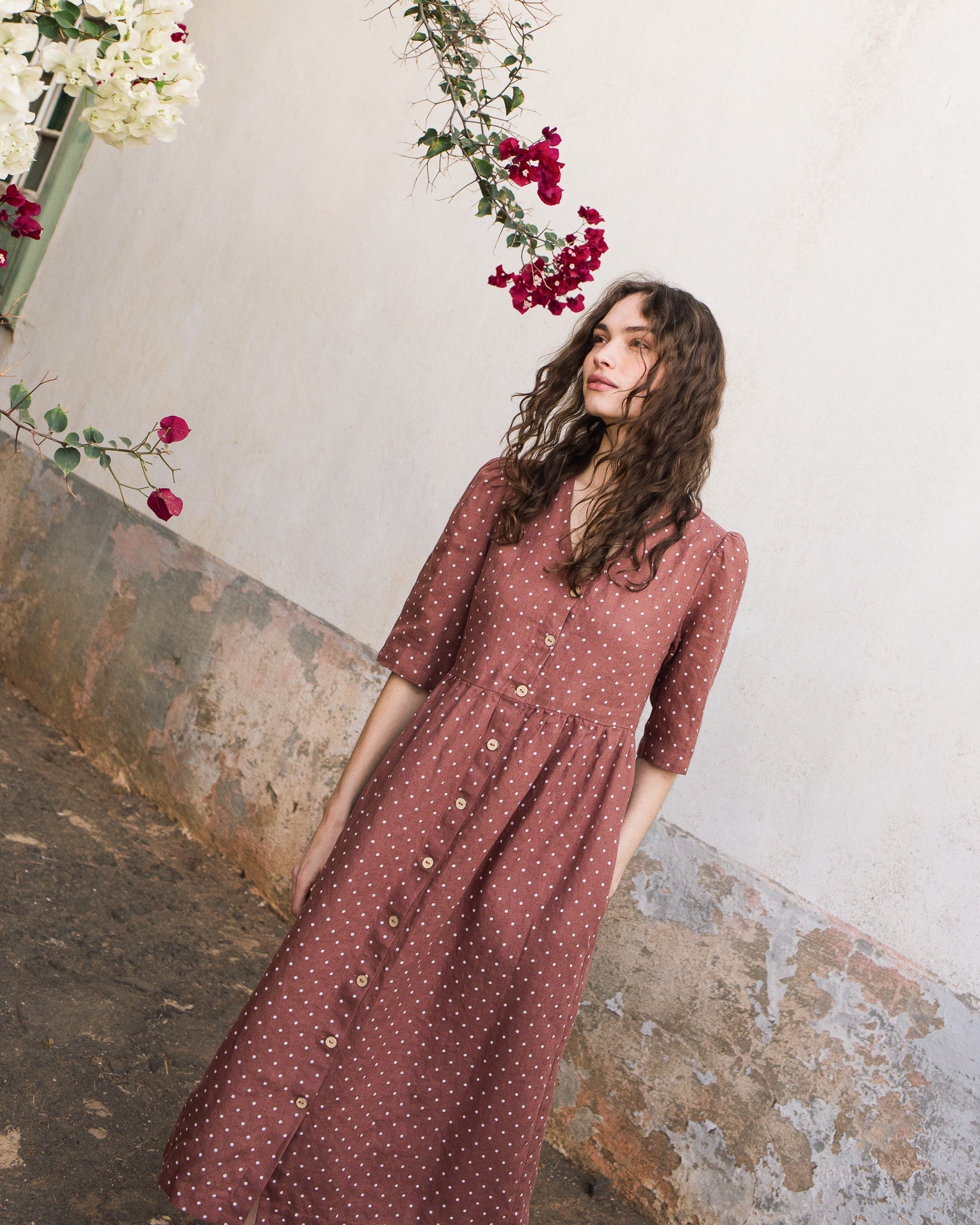 RONDA button down linen dress - notPERFECTLINEN