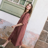 RONDA button down linen dress