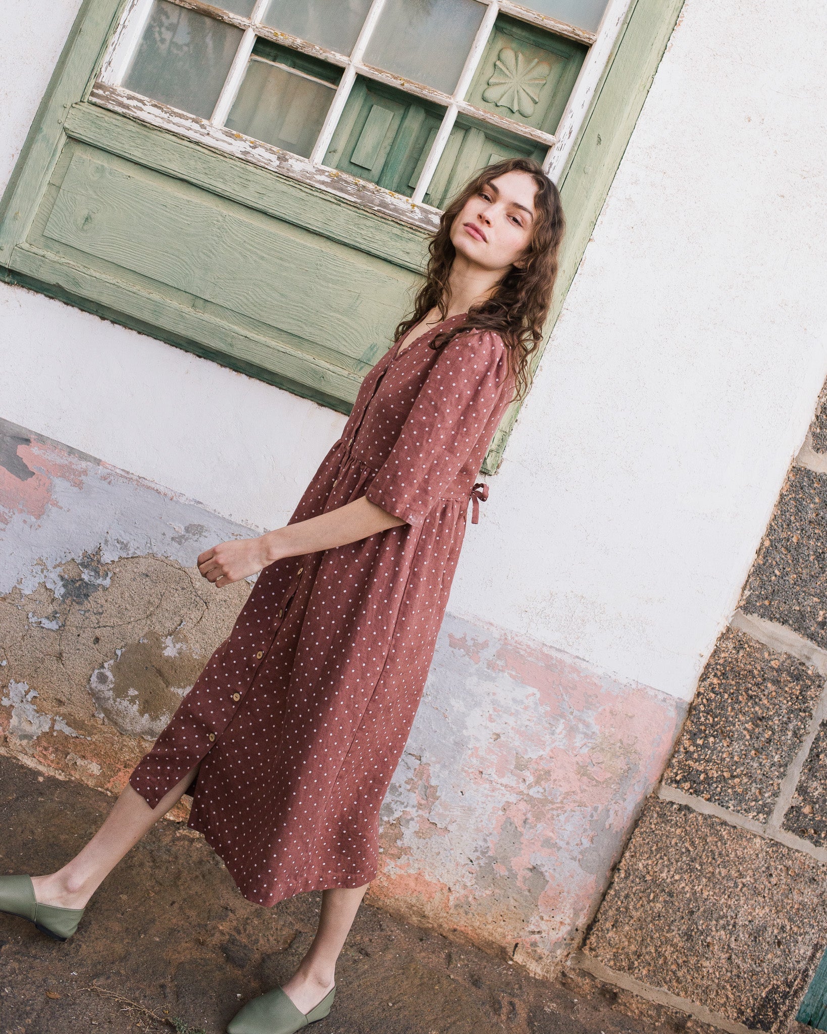 RONDA button down linen dress - notPERFECTLINEN