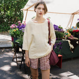 customized: MAIN casual linen shorts (Color: Oat Milk; Size: L)