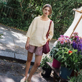 customized: MAIN casual linen shorts (Color: Oat Milk; Size: L)