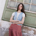 ANJALI two-tier linen skirt - notperfectlinen