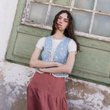 ANJALI two-tier linen skirt - notperfectlinen