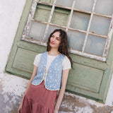 ANJALI two-tier linen skirt - notperfectlinen