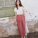 ANJALI two-tier linen skirt - notperfectlinen
