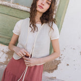 INEZ reversible bow tie linen vest