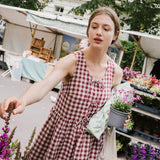 EDAM bow tie sleeveless linen dress