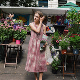 EDAM bow tie sleeveless linen dress