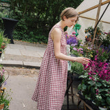 EDAM bow tie sleeveless linen dress