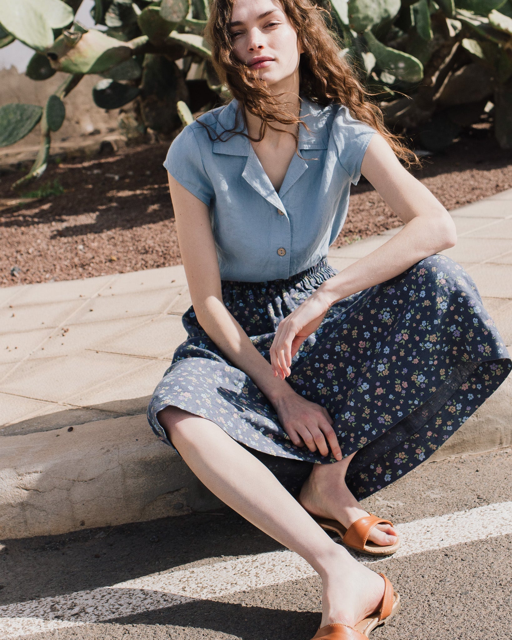 SION gathered linen skirt - notPERFECTLINEN