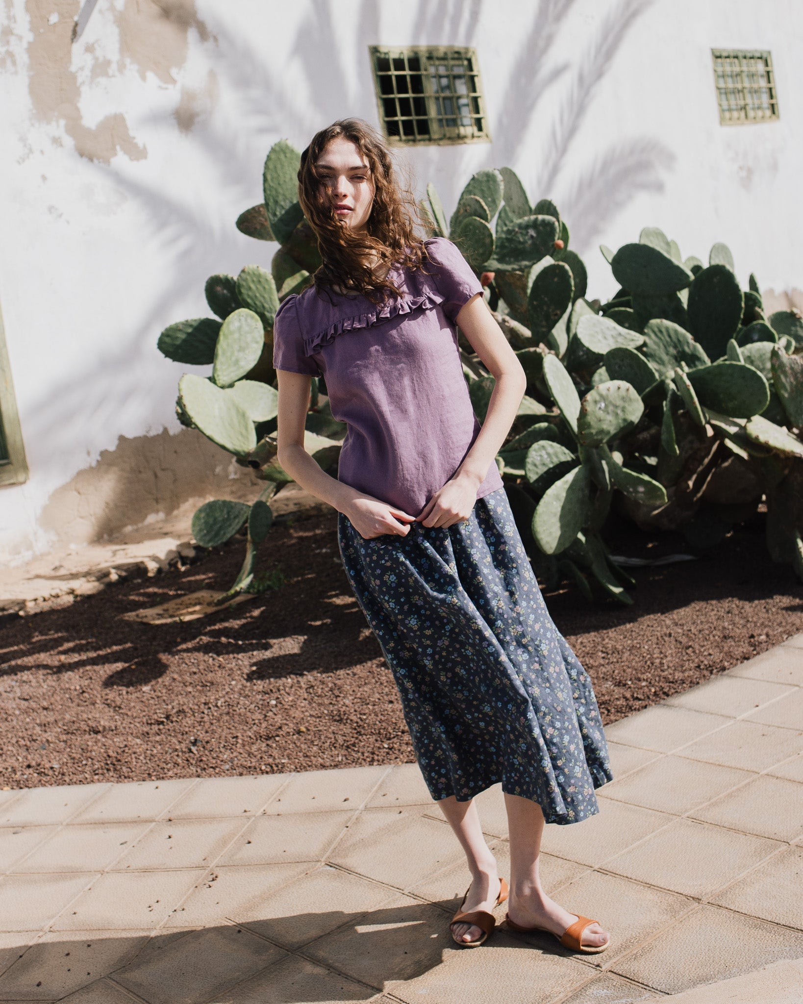 SIENNA fitted linen top - notPERFECTLINEN