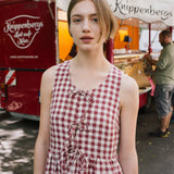 EDAM bow tie sleeveless linen dress