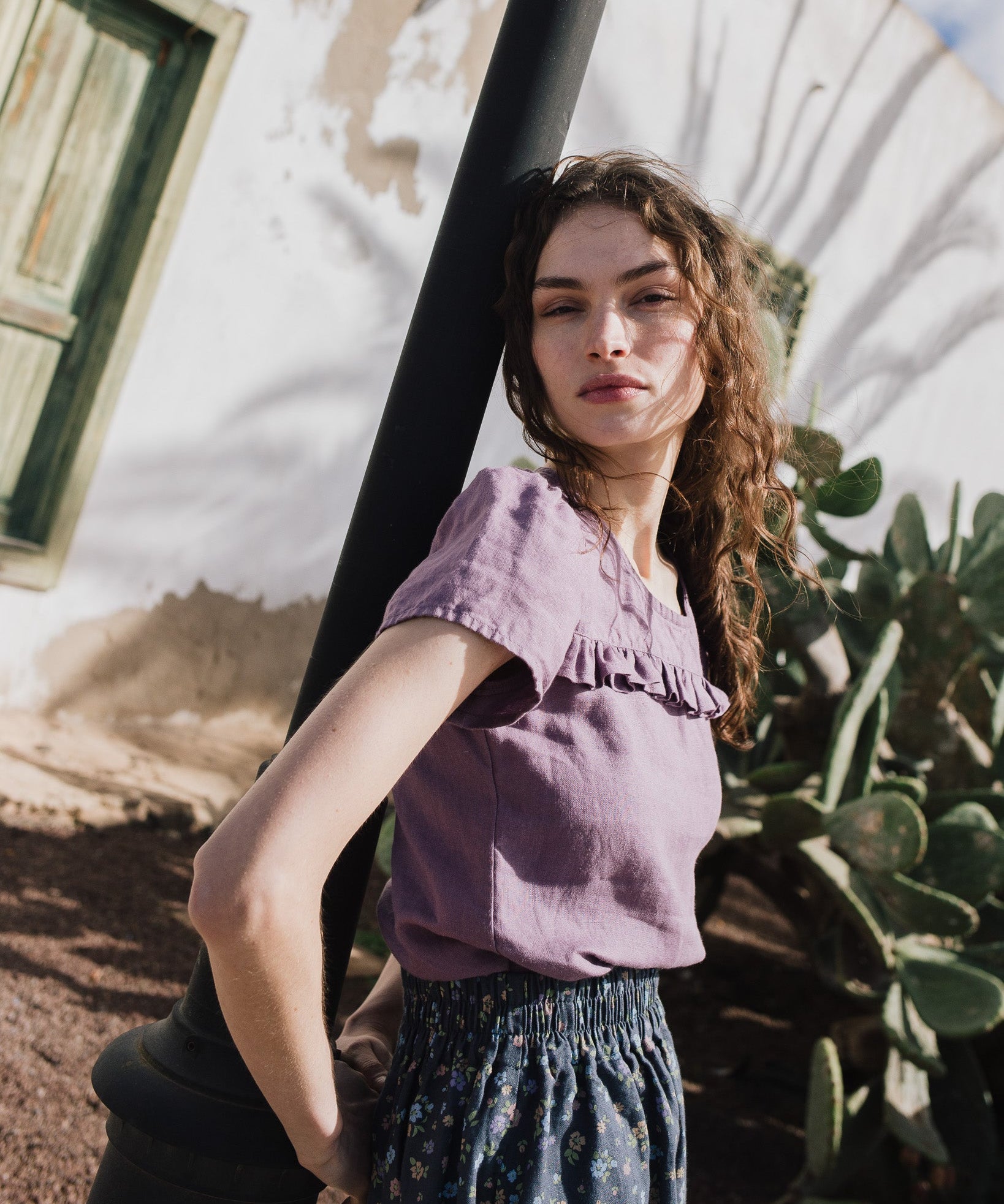 SIENNA fitted linen top - notPERFECTLINEN