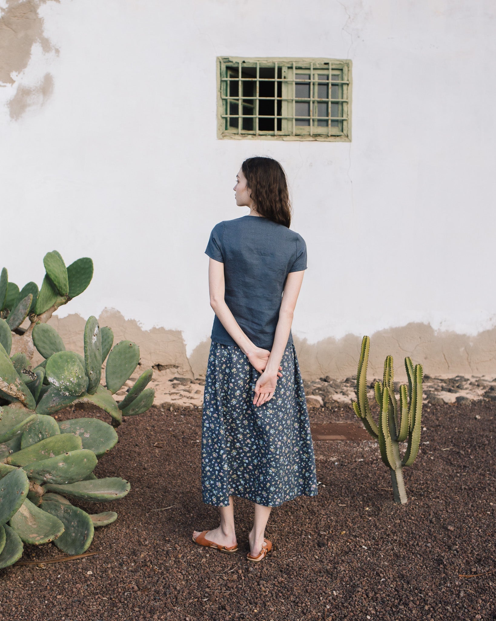 GETTY front snaps linen top - notperfectlinen