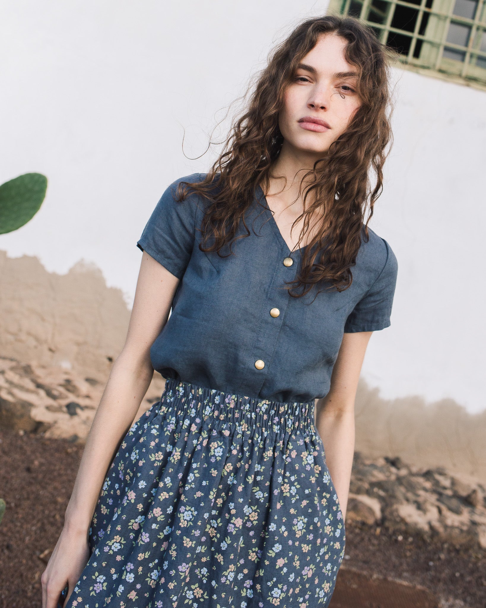 SION gathered linen skirt - notPERFECTLINEN