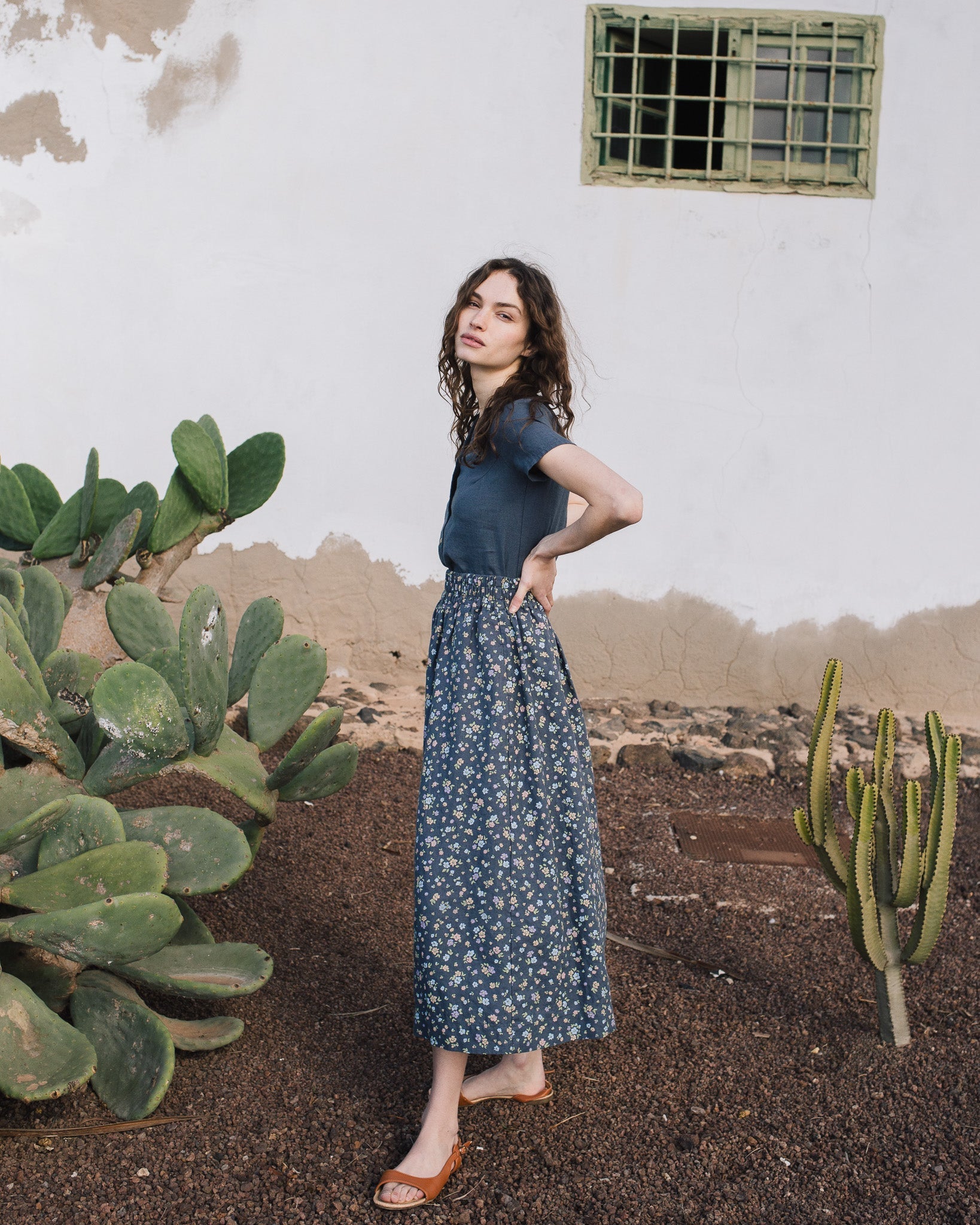SION gathered linen skirt - notPERFECTLINEN