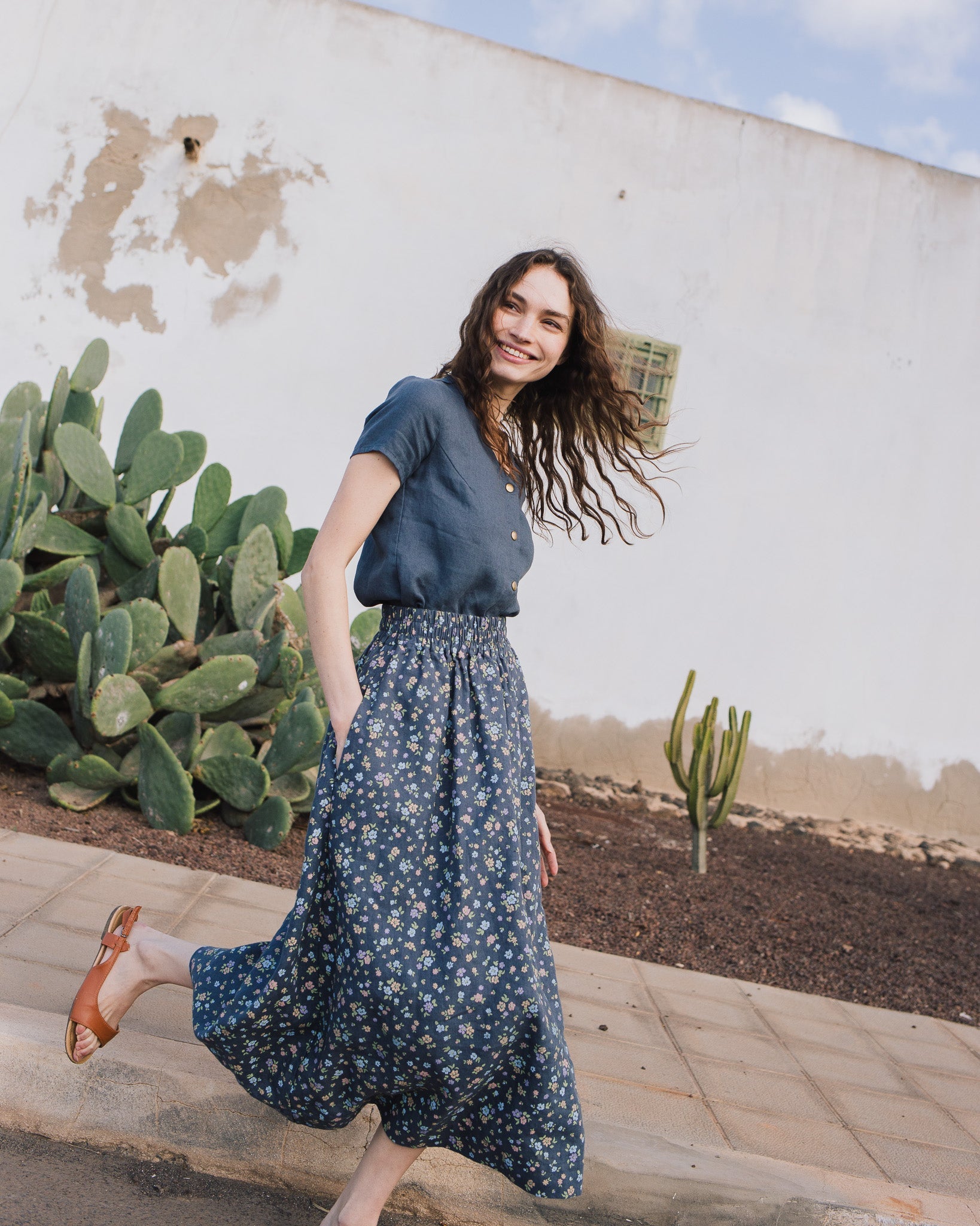 SION gathered linen skirt - notPERFECTLINEN