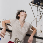 MADRID cropped linen wrap top - notperfectlinen