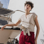 MADRID cropped linen wrap top - notperfectlinen