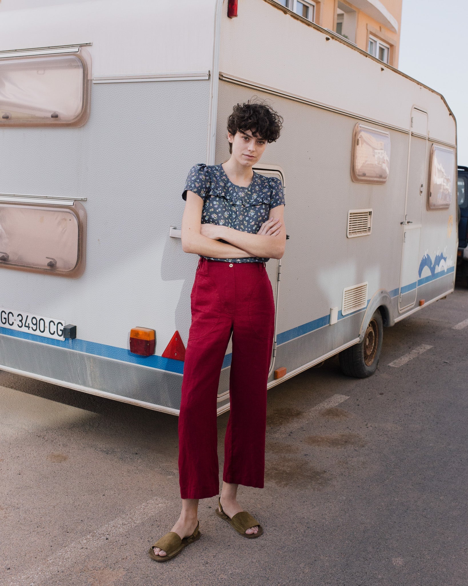 SIENNA fitted linen top - notPERFECTLINEN