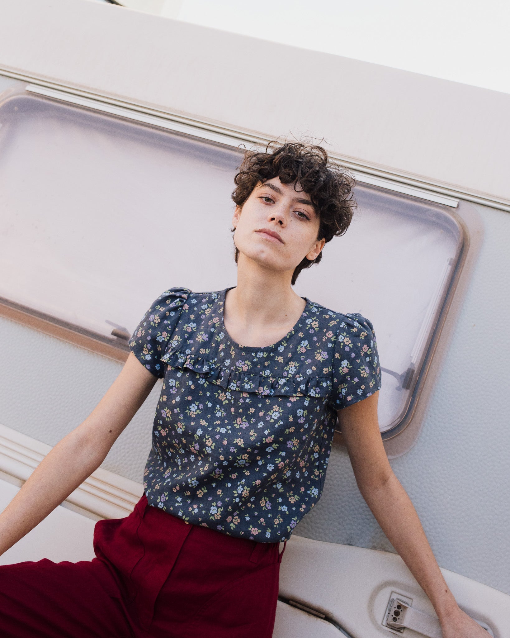 SIENNA fitted linen top - notPERFECTLINEN