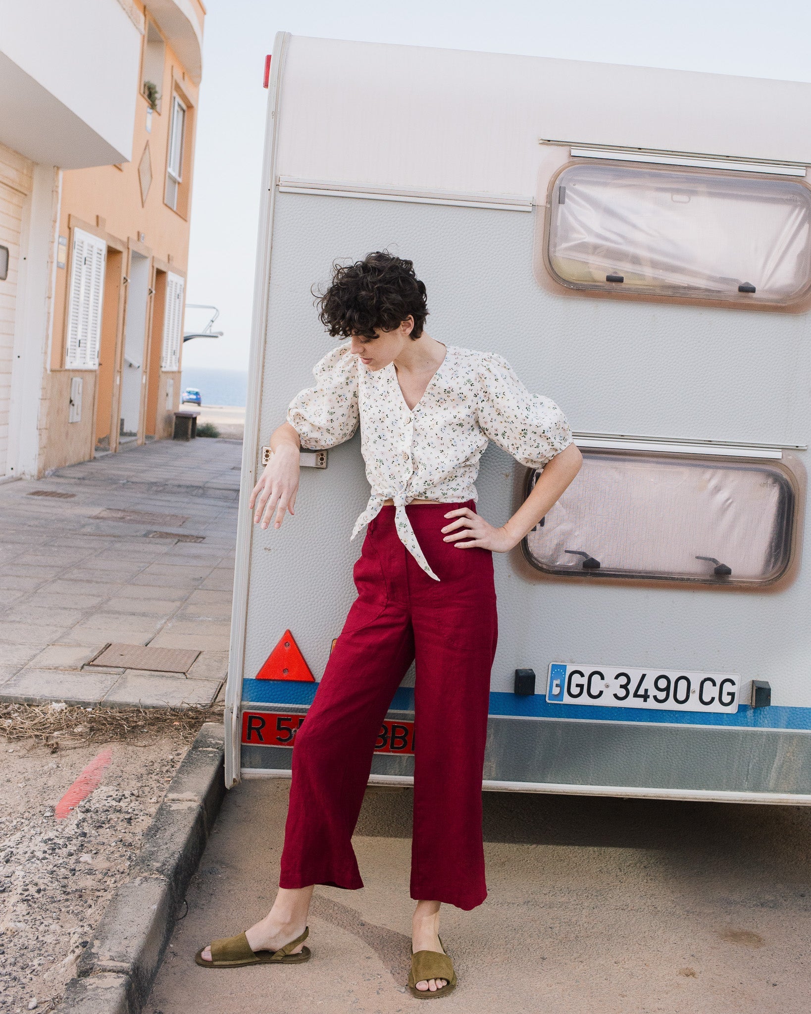 SARAH fit and flare pants - notPERFECTLINEN