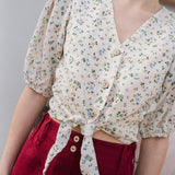 ELLA knot front button shirt linen - notperfectlinen