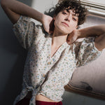 ELLA knot front button shirt linen - notperfectlinen