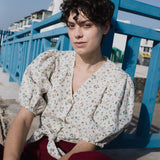 ELLA knot front button shirt linen - notperfectlinen