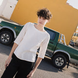 DAVOS fitted linen top - notperfectlinen