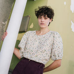 CARMEL puff sleeve linen top - notperfectlinen