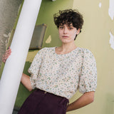 CARMEL puff sleeve linen top - notperfectlinen