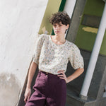 CARMEL puff sleeve linen top - notperfectlinen