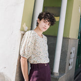 CARMEL puff sleeve linen top - notperfectlinen