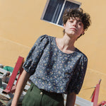 CARMEL puff sleeve linen top - notperfectlinen