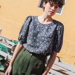CARMEL puff sleeve linen top - notperfectlinen